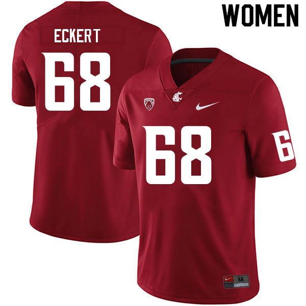 Women #68 Alec Eckert Washington State Cougars College Football Jerseys Sale-Crimson